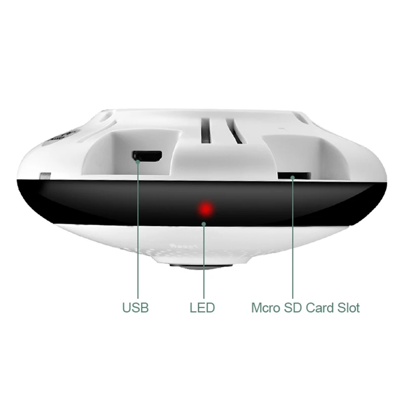 Ip-камера рыбий глаз панорамная камера 1,3 миллионов пикселей круглая беспроводная домашняя сетевая камера Eu Plug
