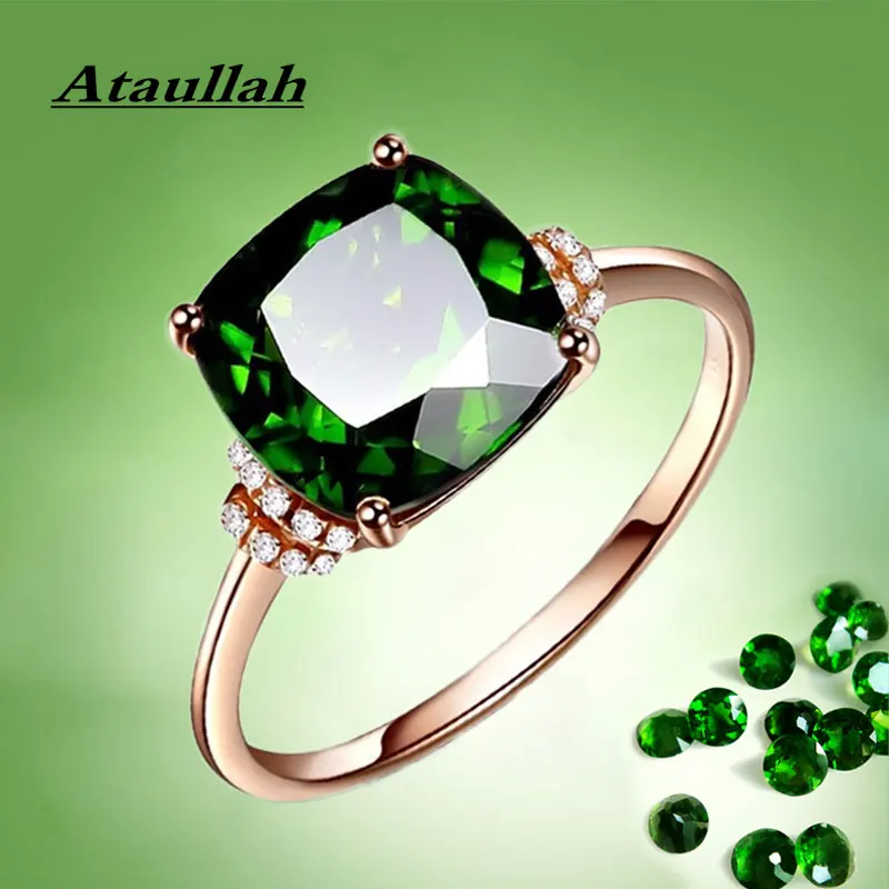 

Ataullah Natural Diopside Rings 925 Silver 18k Gold Plated Inlaid with 3A Zircon Gemstone Ring Fine Jewelry for Woman Gift RW084