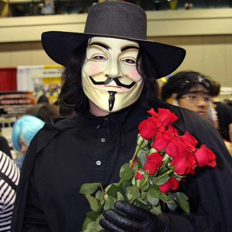 

Vendetta Halloween Cosplay Fancy Dressing V Mask Guy Fawkes Makeup Playing