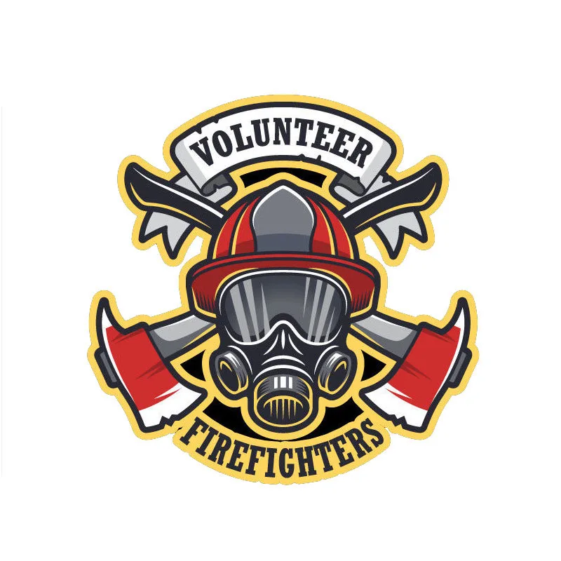 

Personality Volunteer Firefighter Vinyl Cover Scratches Color Car-Sticker Decals Bumper Window Bodywork Car Interior KK14*14cm