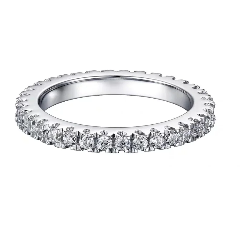 14k белое золото Вечность кольцо DF цвет Moissanite кольцо лабораторный алмаз обручальное подходящее кольцо для женщин