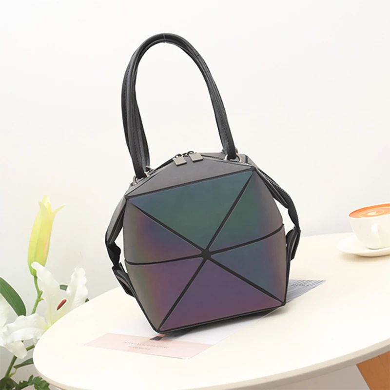Goede DIOMO Luxe Vrouwelijke Designer Lichtgevende Vervorming Vouwen Diamant Handtas Geometrische Rhombic Mode Schoudertas voor Vrouwen