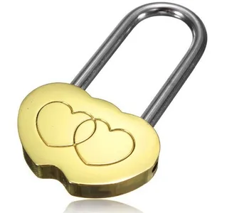 

New Padlock Love Lock Engraved Double Heart Valentines Anniversary Day Gifts 1000pcs/lot