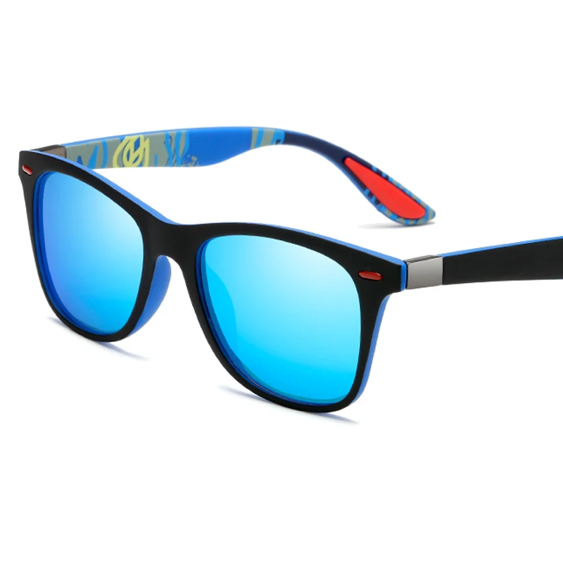 Новые модные квадратные женские поляризационные солнцезащитные очки UV400 Мужские очки классические ретро брендовые дизайнерские солнцезащитные очки для вождения Gafas de - Цвет линз: black blue blue
