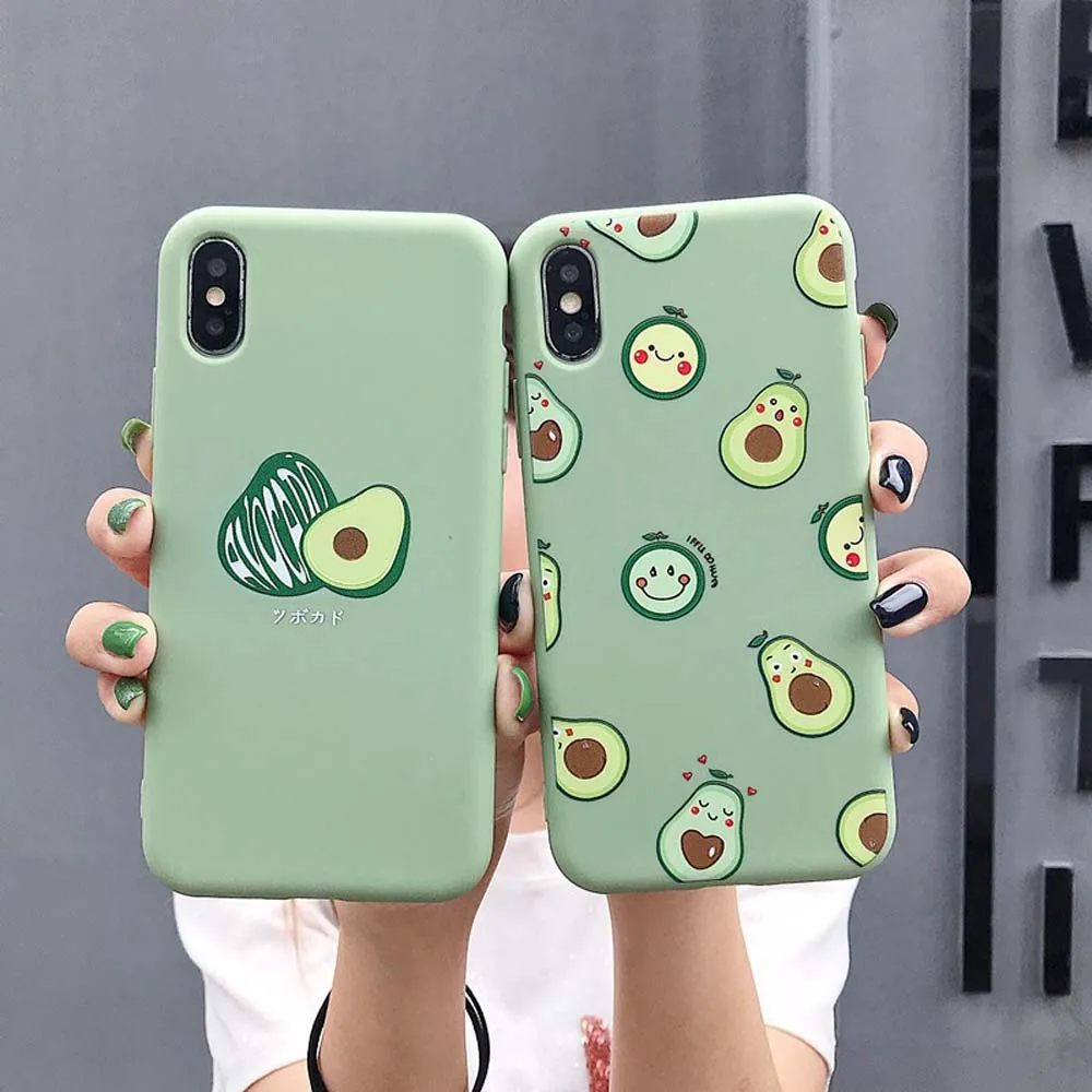 Чехлы с принтом фруктов чехол для iPhone 7 8 Plus мягкий силиконовый однотонный XS 6 6S XR X