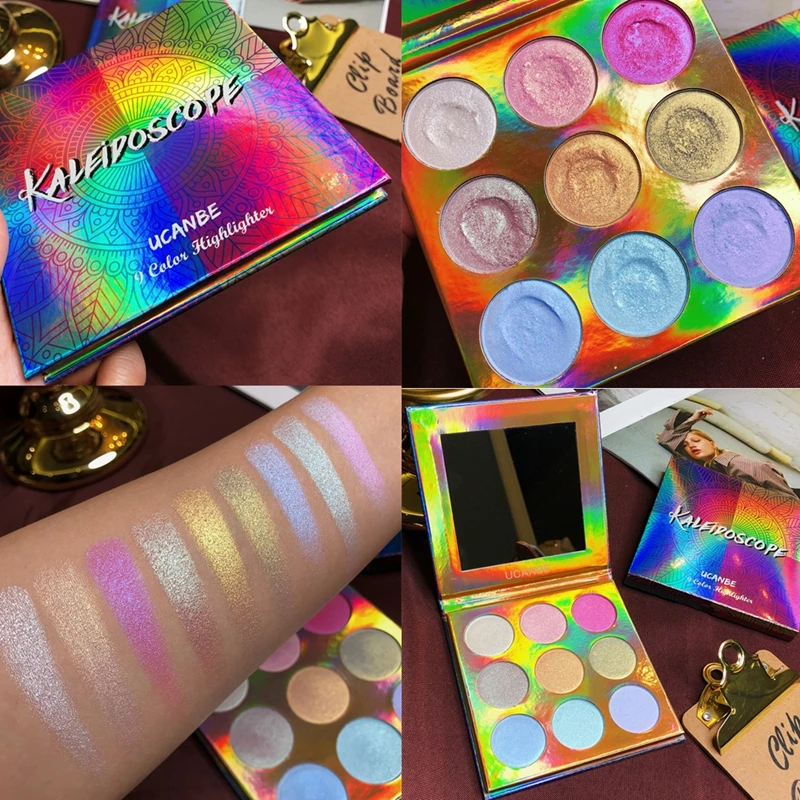 UCANBE Duochrome Лазерная поляризационная тени для век палитра макияжа Блестящий