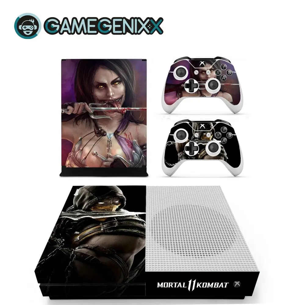 Mortal Kombat Защитная Наклейка на кожу GAMEGENIXX для Xbox One Slim Console и 2 контроллера-mmoral Kombat - Цвет: Mortal Kombat