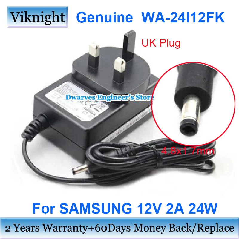 

UK Plug WA-24I12FK Power Adapter 12V 2A 24W Charger for SAMSUNG SPF-105P DA-E550 SPF-107H SPF-71ES SPF-83M WA-24I12FG WA-24I12FB