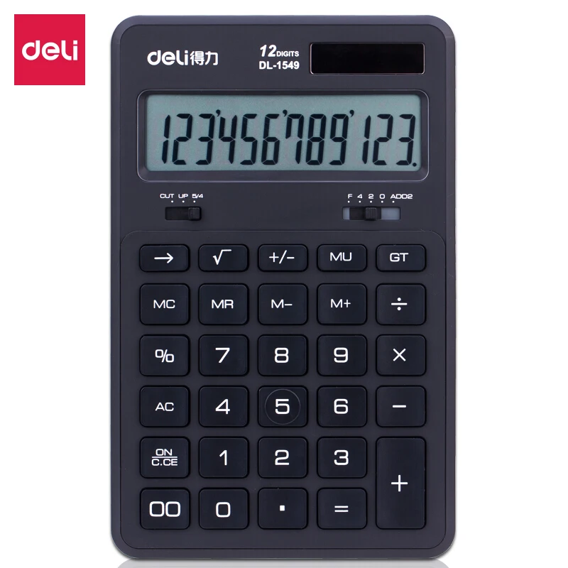 

Dual Power Desktop Calculator 12 Digit Financial Computer Black Calculadora Gift Office Material Tools School Supplies LCD Solar