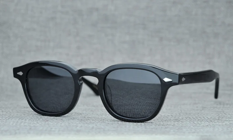 Ацетатные солнцезащитные очки с Lemtosh от Johnny Depp, мужские и женские, квадратные, поляризационные, солнцезащитные очки, Ретро стиль, солнцезащитные очки, UV400 Oculos De Sol - Цвет линз: black