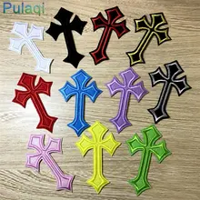 

Pulaqi Jesus Cross Embroidered Patches On Clothes DIY Iron On Patches For Clothing Jeans Jacket Sew On Hat Bag Shoe Decoration