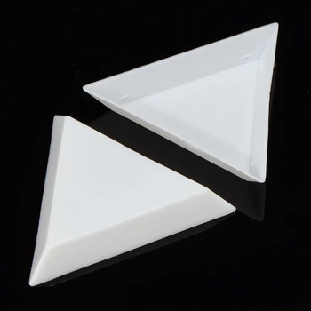 

10pcs/set Triangle Plate Beads Jewelry Display Packaging Organizer White Containers Jewelry Beads Plastic Tray 7.5x5x1.1cm