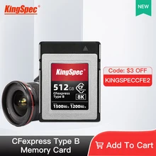 

Kingspec CFexpress Type B for Camera 256GB 512GB Memory card High Speed Read and Write