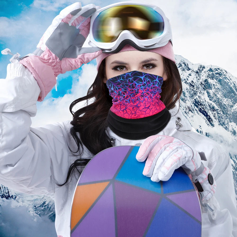 Pile invernale Bandana scaldacollo ghetta sciarpa tubolare sci Snowboard  fazzoletto da collo antivento Snood stampato mezza maschera uomo donna