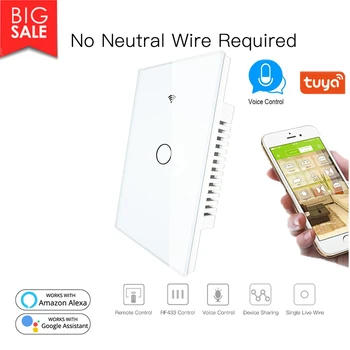 

No Neutral Wire Needed Single Wire Timing Switch Work With Alexa Google Home ,tuya/smart Life APP Control Intelligent Switch