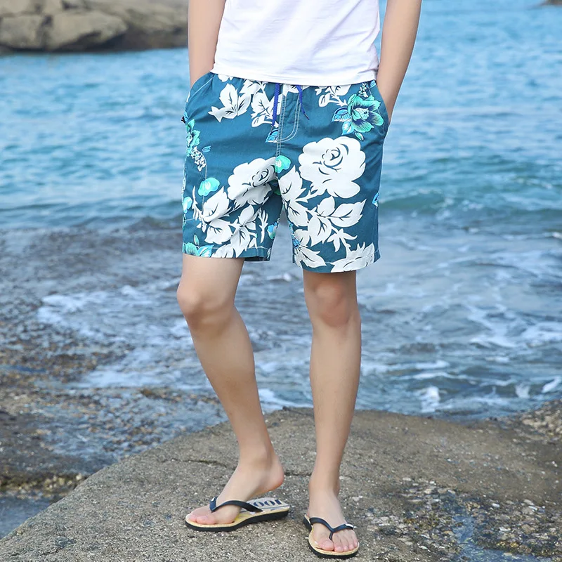 

Loose And Plus-sized Quick-Dry Beach Shorts Men's Boxer Hot Springs Swimming Trunks Seaside Holiday Couples Suit Shorts Large Tr