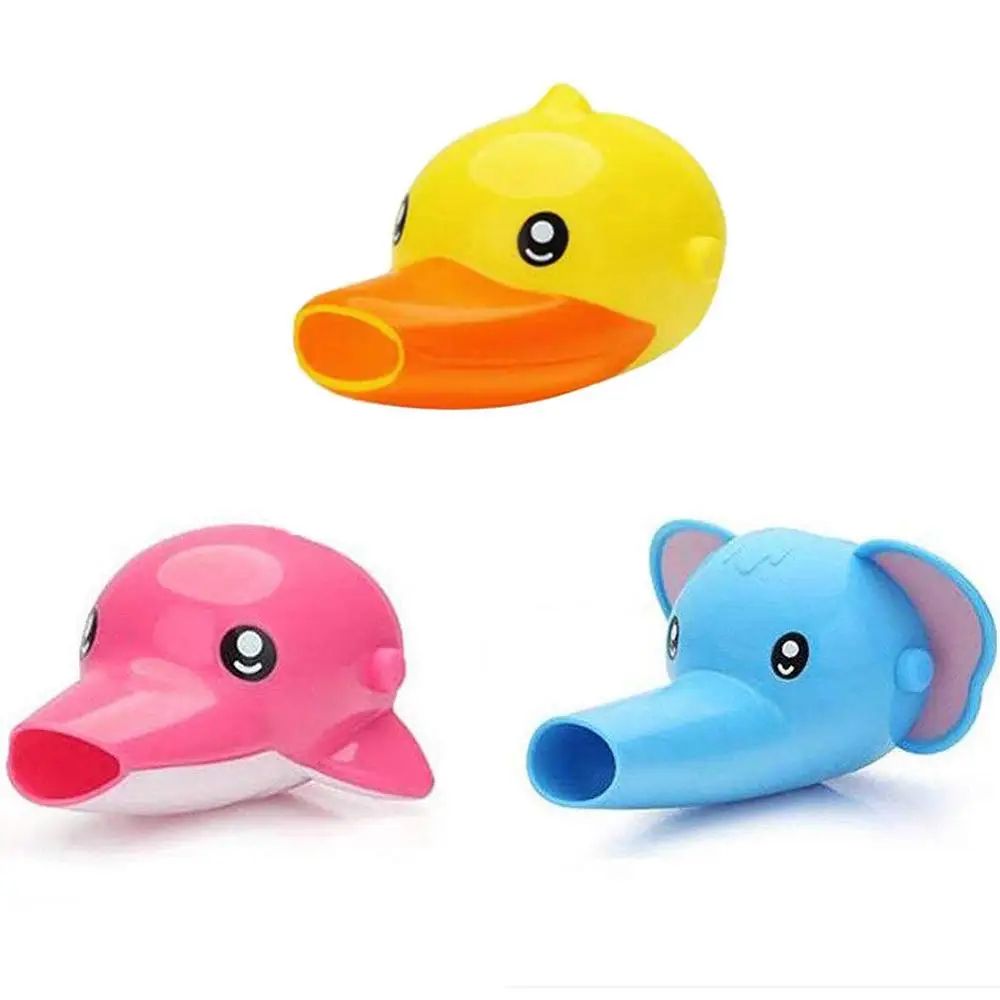 

3-piece cute cartoon large head three-dimensional children's Guide sink hand washing machine faucet extension