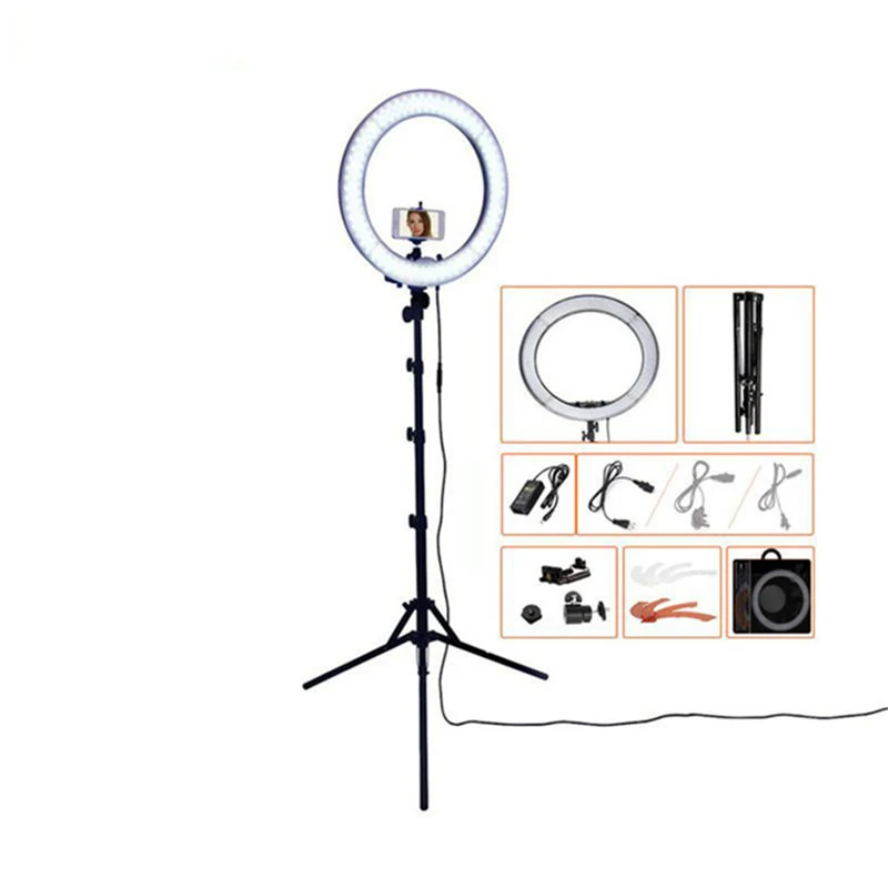  Fusitu 18 Inch Dimmable Photographic Light LED Ring Light with Tripod Stand Ring Lamp For DSLR Came - 32740471445