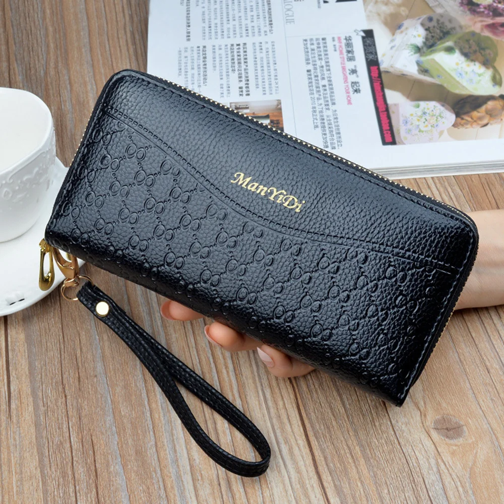 

Geometric Luxury Brand PU Leather Women Long Zipper Coin Purses Tassel Design Clutch Wallet Female Money Credit Card Holder