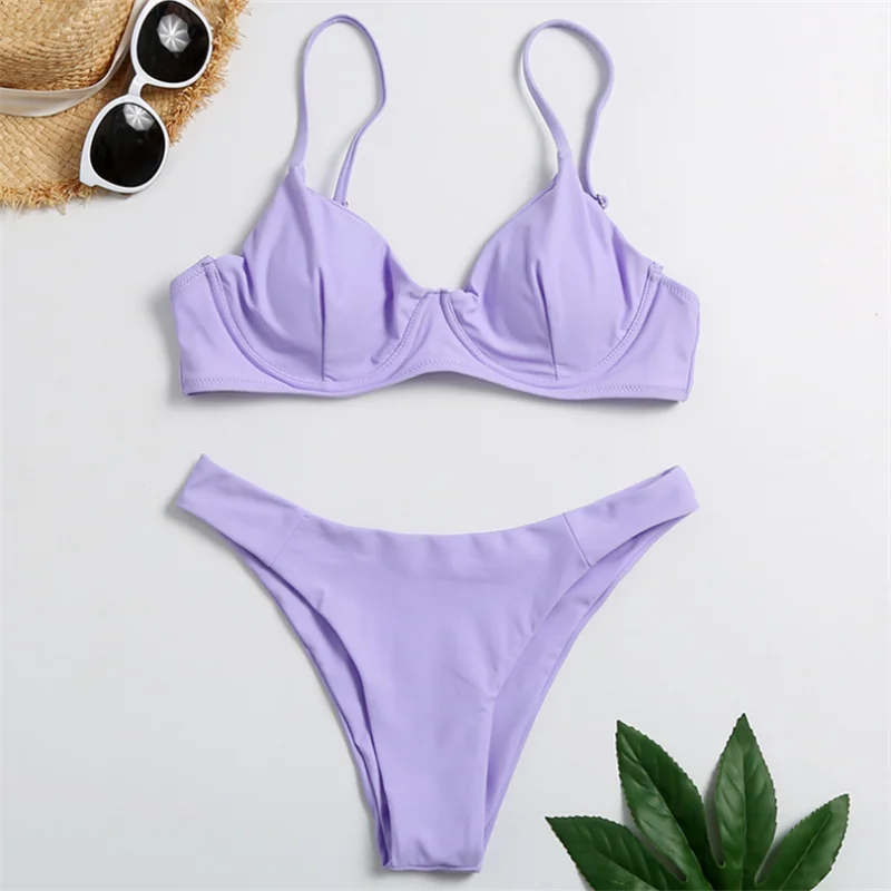 purple underwire bikini
