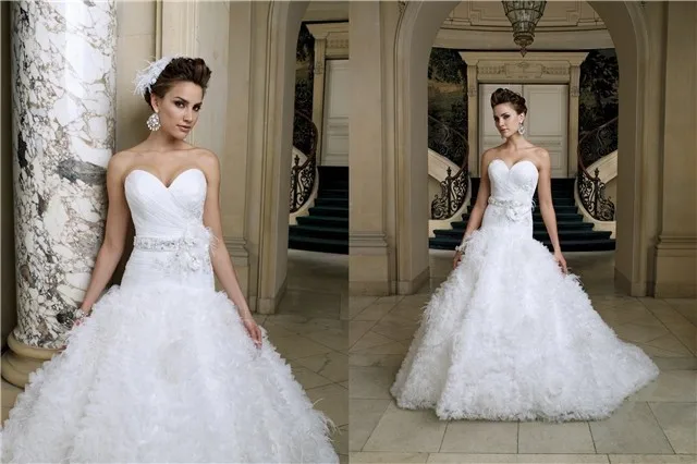 Nova chegada wv-180 amor branco flor artesанальный curvar um-linha vestidos de Casamento vestidos de noiva personalizado-feito