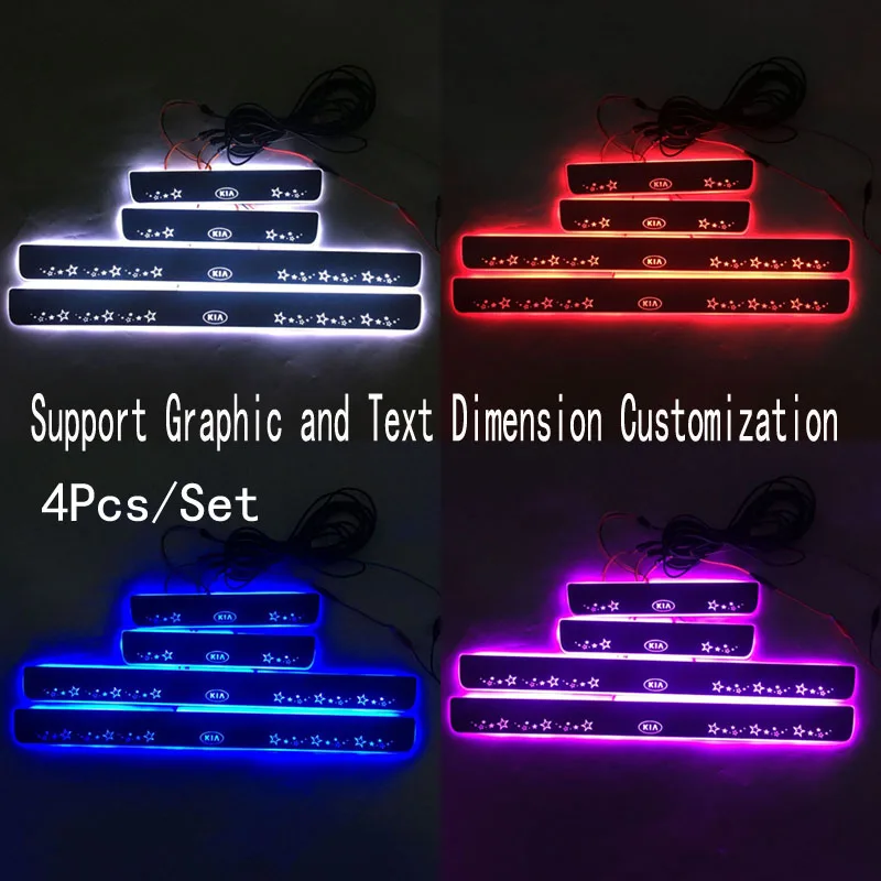 

4pcs/ Applicable to Cerato Streaming Dynamic LED Lamp Door Welcome Pedal/Dynamic Lighting Vehicle Threshold For Kia Cerato 2019