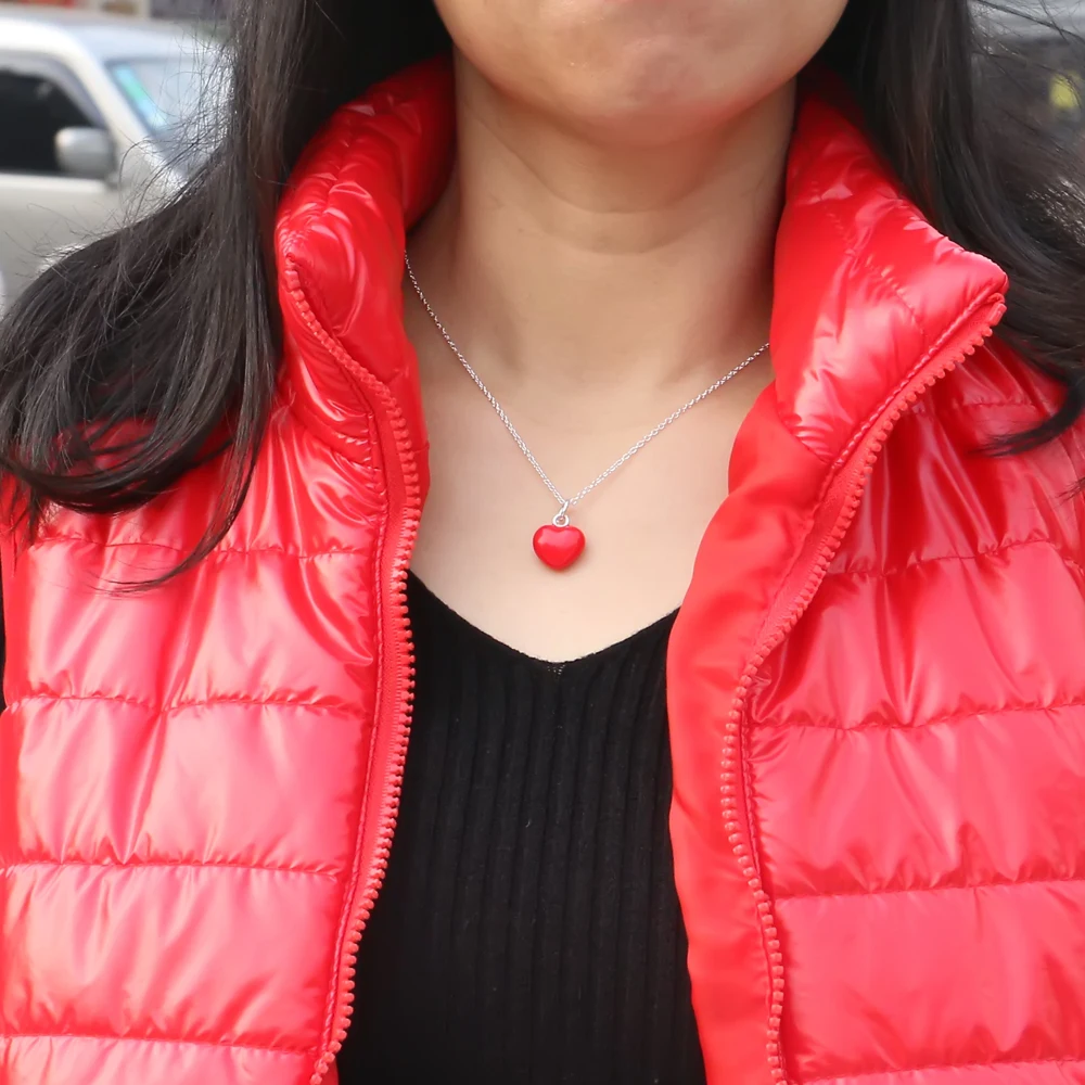 vermelho, corrente de clavícula feminina, joias de pingente de 41-46cm