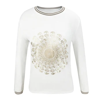 

Goocheer Women's Autumn Long Sleeve Pullover Blouse Ladies Casual Round Neck Printed Sweatshirt Loose Jumper Tops Basic Shirt
