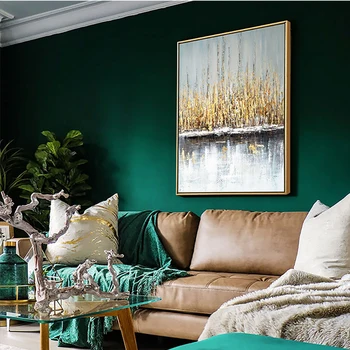 

Vintage large Oil painting gold textured decorative art handmade oil painting on canvas wall abstract art canvas bed living room