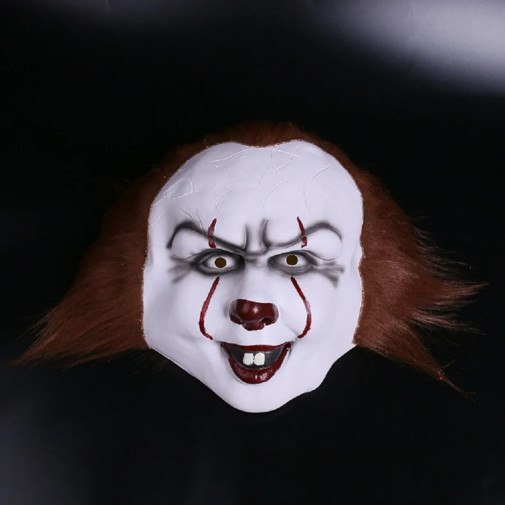 2017 Movie Stephen King's It 2 Joker Pennywise Mask Full Face Horror Clown Latex Halloween Party Hoorible Masks Cosplay Prop (1)