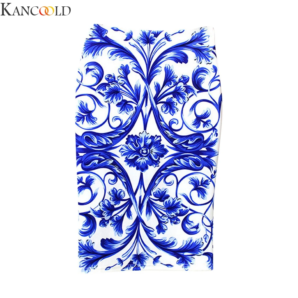 KANCOOLD, женские юбки, летняя юбка-карандаш с цветочным принтом, повседневные юбки до колена размера плюс, Faldas Mujer Moda Jupe Femme