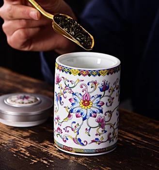 

HESHI Tea caddy ceramic porcelain recycled custom tea box packaging for tea