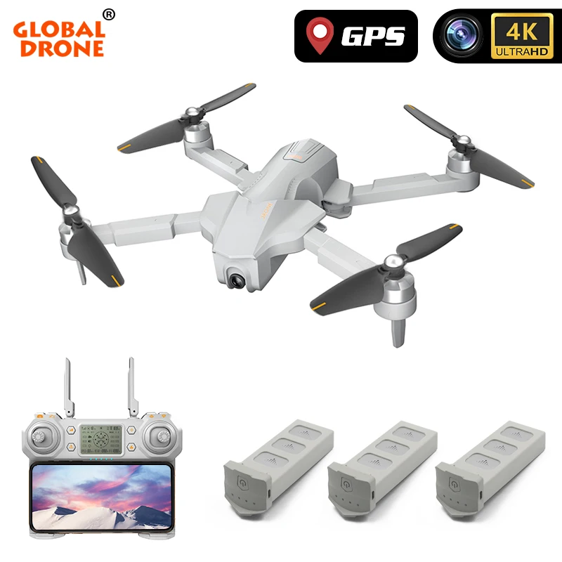 GPS Квадрокоптер 4K Дрон профессиональные бесщеточные Дроны с двойной камерой HD