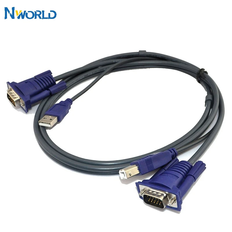 Адаптер переходник для ПК 4 6 фута 1 5 м USB KVM 15 контактный переключатель VGA кабель 2 0