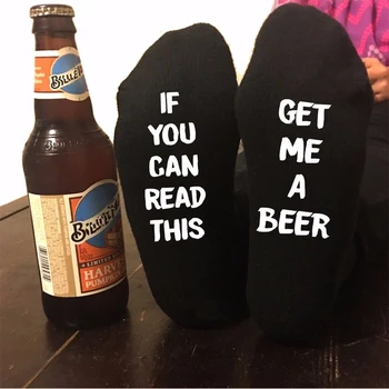 

If You Can Read This Bring Me a Glass Of Beer Wine Humor Words Letter Print Casual Socks available hot