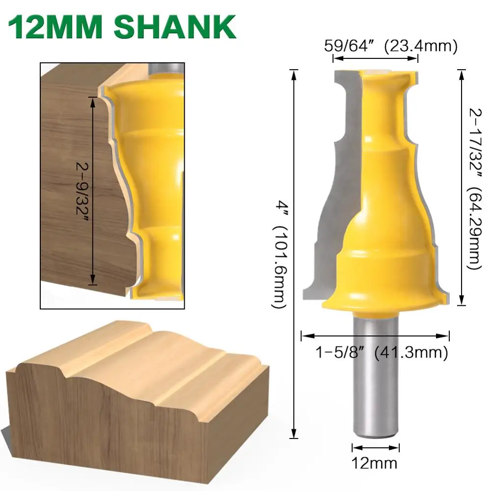 12mm shank 1 шт. фрезерный станок для дверей и окон-1/" shank12мм хвостовик, режущий шип для деревообработки - Длина режущей кромки: 12mm shank