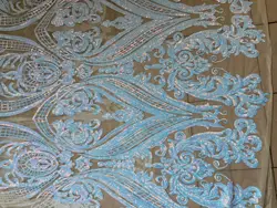 Elegant Rose Red and Dark Green Glitter Lace Fabric - 1 yard (Multicolor)