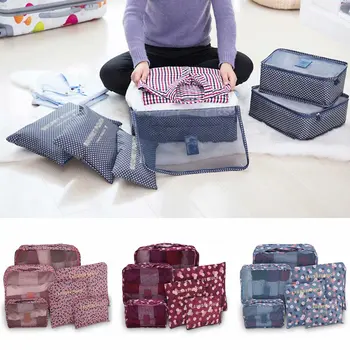 

6pcs/set Travel Storage Bags Luggage Clothes Underwear Socks Waterproof Packing Organizer Laundry Bag Storage Case Suitcase