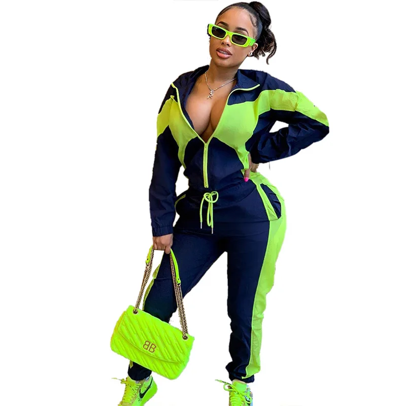 

2019 Color Matching Casual Sports Jumpsuit Women's Autumn and Winter Rompers Womens Jumpsuit Streetwear Bodysuit Women Clothes