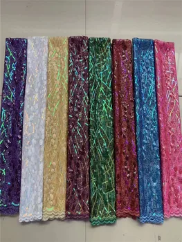 

2019 African Lace Fabric High Quality sequins Nigerian French Lace for Party Embroidered Swiss Voile Lace in Switzerland Wedding