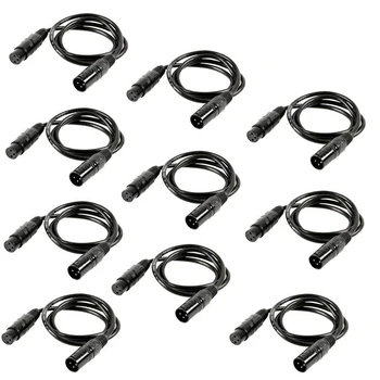 

10Pcs 6.6Ft DMX Cables 3 Pin Signal XLR Connection Stable Data Transmission Wire