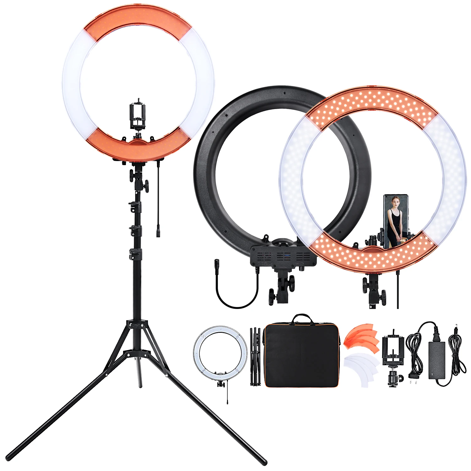 fusitu RL-18 Photography Lighting 18 inch Video Ringlight 240Pcs Led Ring Light With Tripod Ring Lamp For Camera Phone Youtube