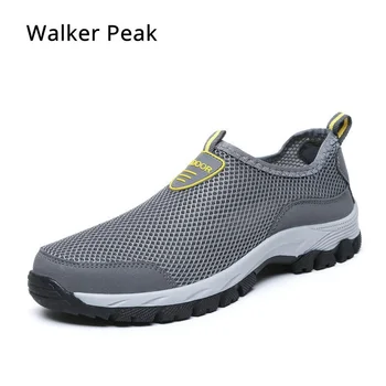 

2019 Fashion Men Casual Shoes Slip-on Summer Breathable Mesh Men's Flats Trainers Sneaker Water Loafers Shoe Mens Big Size