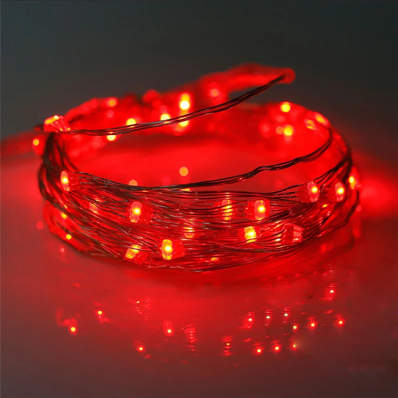 Decoração do Natal Fio de Cobre Luz da Corda com Caixa de Bateria 8 Modos Flash Controle Remoto 5 - 10 20 30m 8 fio de cobre luz da corda com