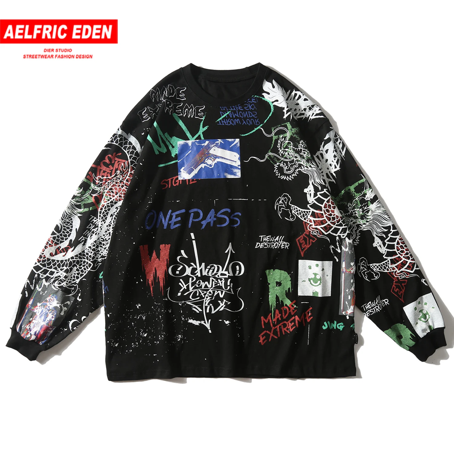 Aelfric Eden Мужская футболка с надписями и граффити 2019 уличная хип хоп Футболка Harajuku
