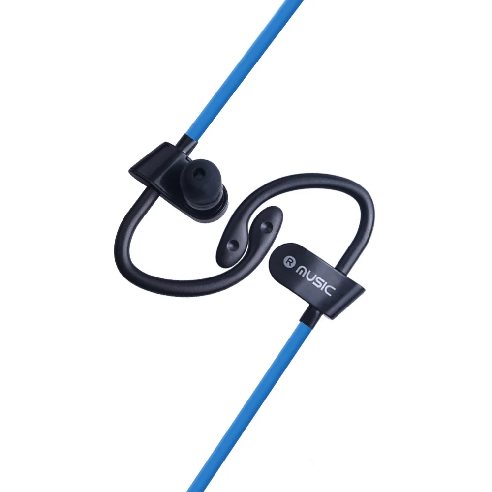 Deep blue Беспроводные наушники с ушным крюком, гарнитура с Bluetooth, спортивные наушники, наушники для бега, стерео наушники с микрофоном для всех смартфонов - Цвет: Deep blue