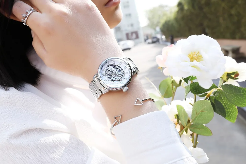 Женские часы, механические часы с автоматическим заводом Orkina, Лидирующий бренд, для досуга, женские наручные часы, часы из нержавеющей стали, reloj mujer