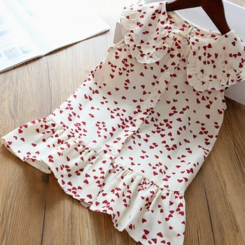 

Girls Sleeveless Dress Casual All-match Flowers Pattern Fashion Dress Children Girl Princess Dress Summer 1-6Y