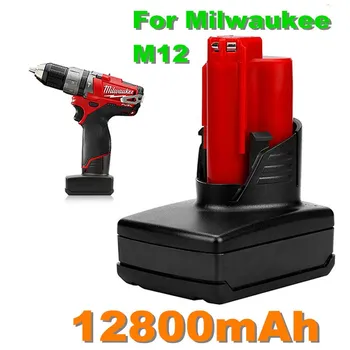 

High Capacity Battery Tools for Milwaukee M12 12v 12800mah Rechargeable Li-ion Power Tool Replacement Battery Backup Battery L10