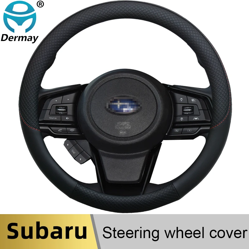 100 DERMAY Brand Leather Car Steering Wheel Cover Anti slip for Subaru Impreza High Quality